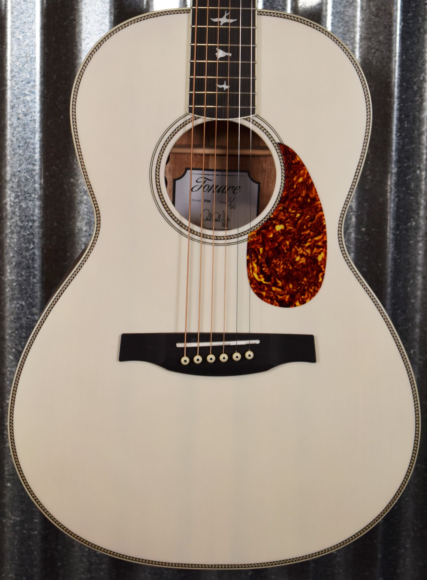 PRS Paul Reed Smith SE P20E LTD ED Acoustic Electric Parlor Antique White Guitar & Bag #0281