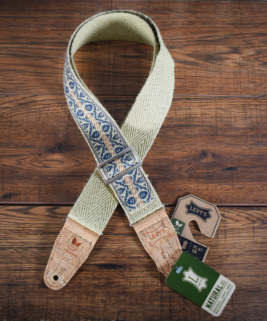 Levy's MH8P-007 2" Hemp Vegan Guitar Bass Strap Berry And Taupe