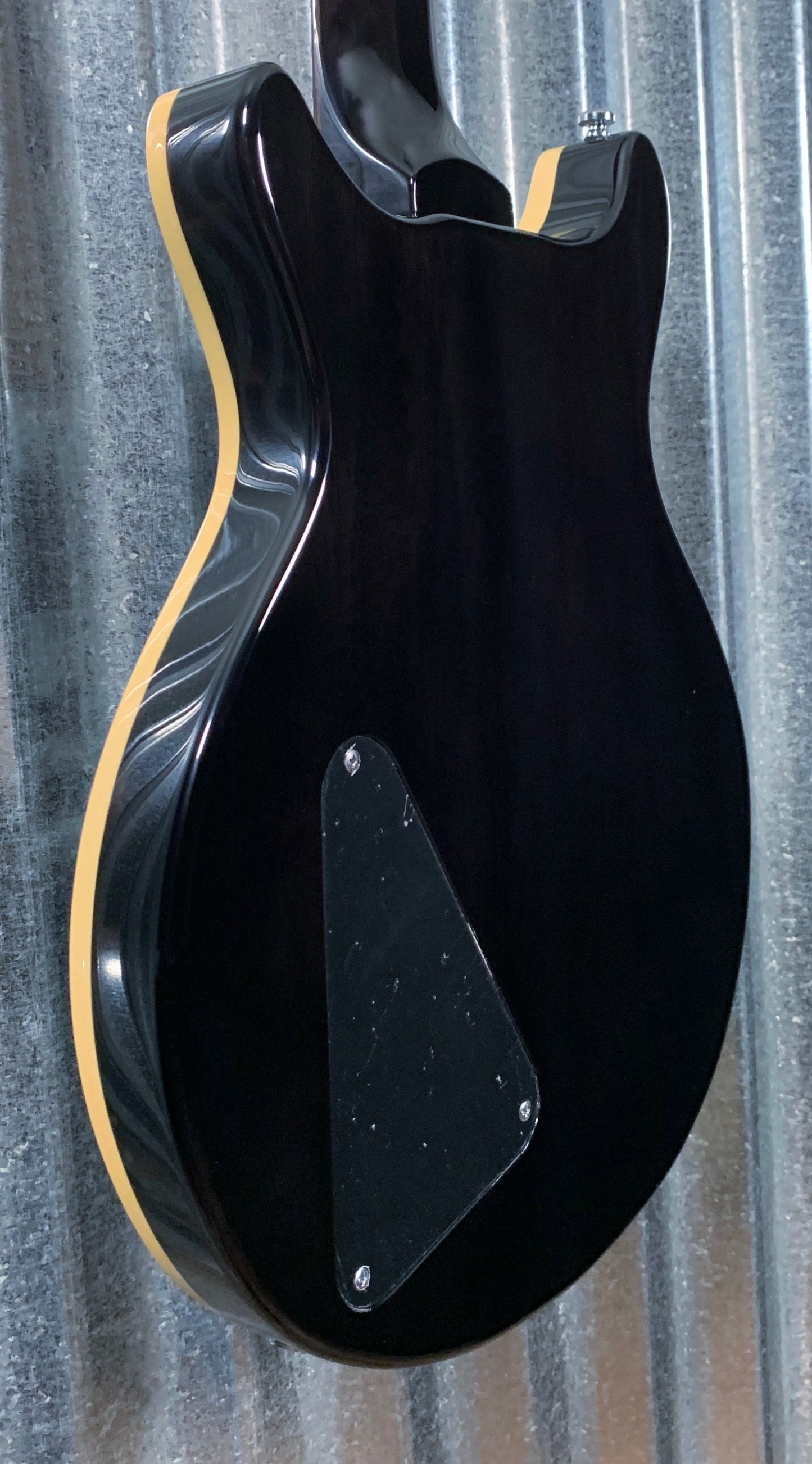 Hamer Archtop Flame Trans Black Double Cut Electric Guitar SATF-TBK #0654