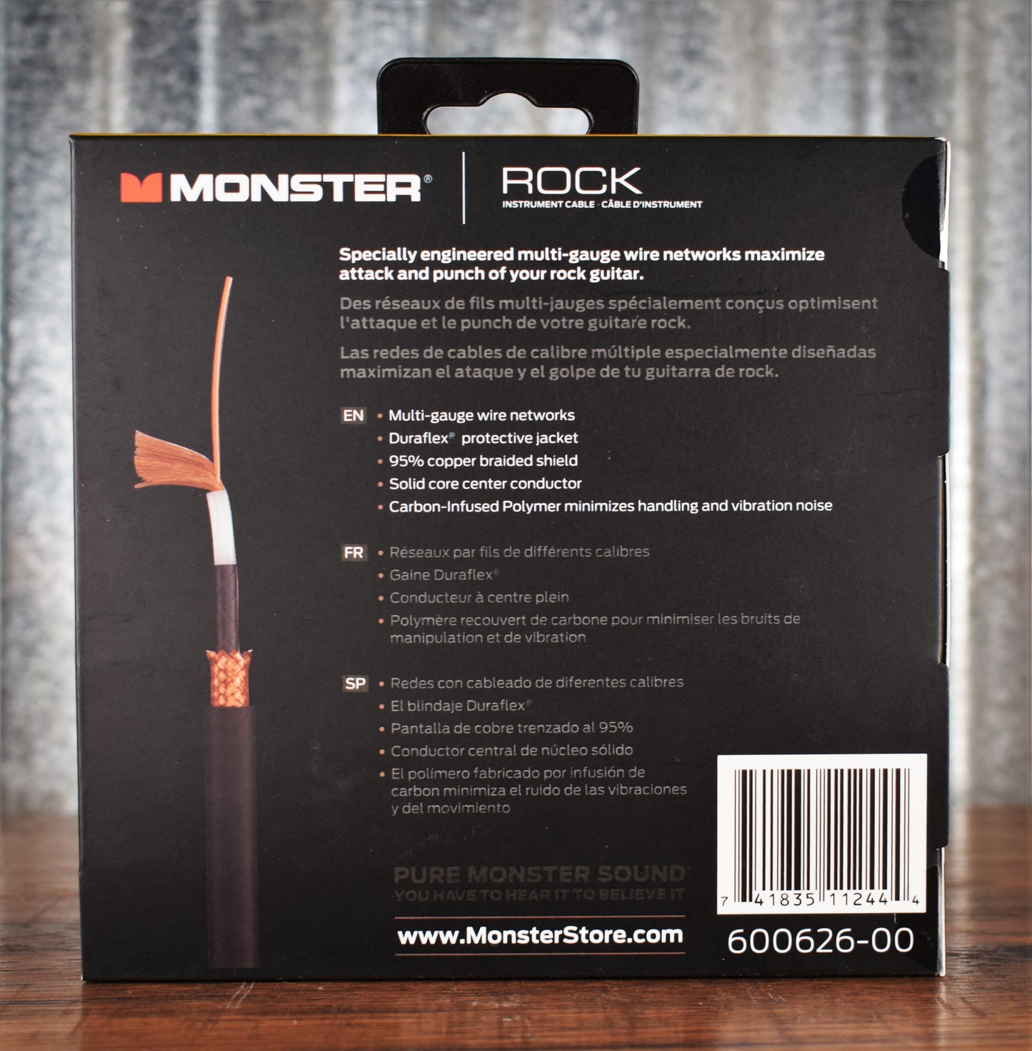 Monster Prolink Rock 1/4" Instrument Cable 6 ft Straight-Straight 600626-00