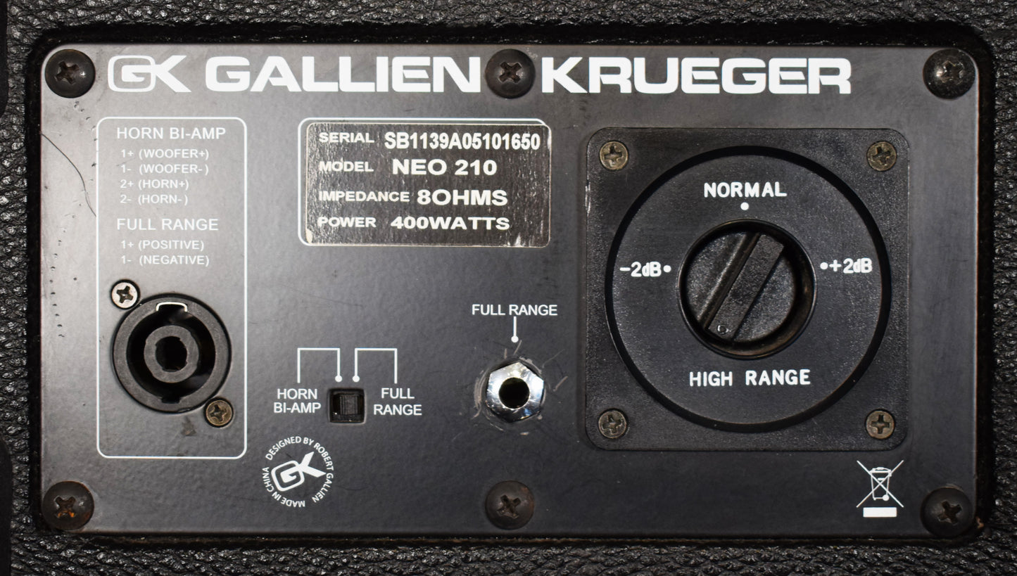 Gallien Krueger NEO-210 2x10" Lightweight Bass Speaker Cabinet #1 Used