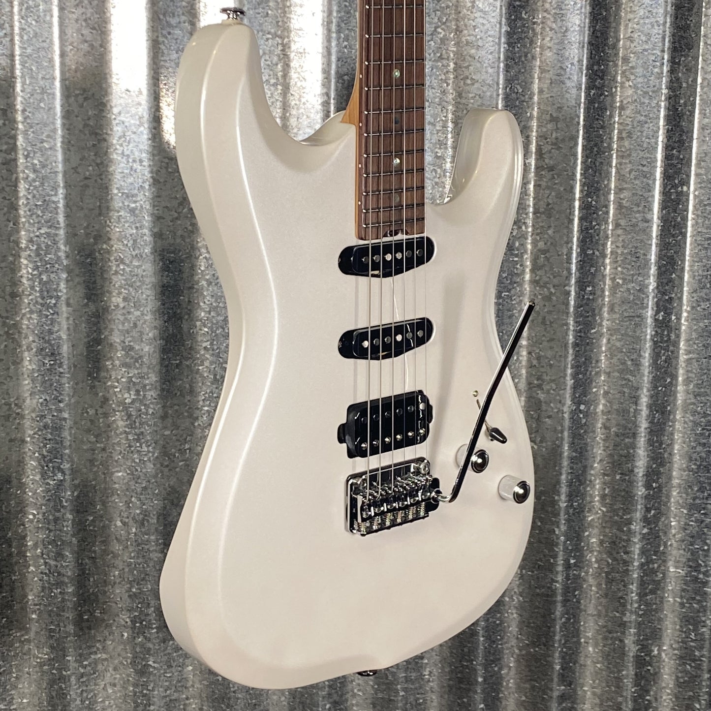 Musi Capricorn Fusion HSS Superstrat Pearl White Guitar #0126